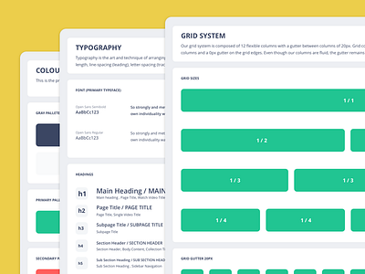 Style Guide dashboard design grid system style guide typography ui ui component ui elements ux