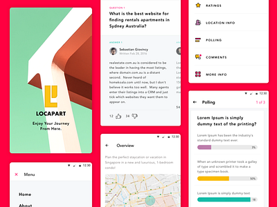 Locapart - More Details answer app design faq map menu navigation profile question splash screen ui ux