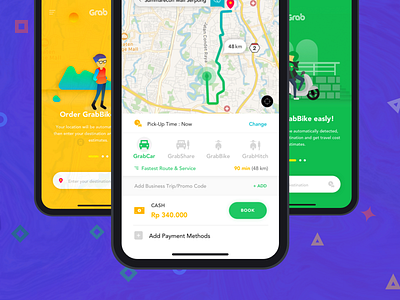 Grab Redesign Concept apps design grab illustration maps ui ux visual design