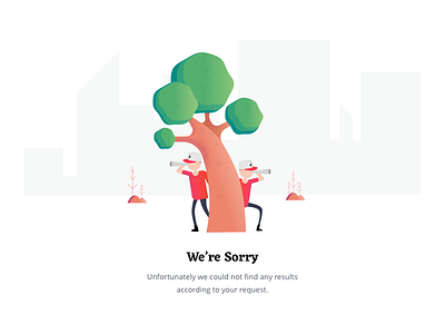 We’re Sorry color design illustration results search ui ux