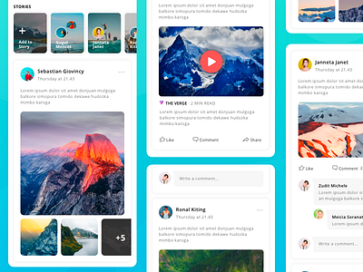 Social Feed apps concept design digital feed illustration social ui ux visual