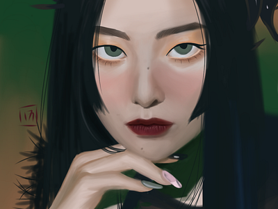 Seulgi "Fee My Rhytm" dark digitalart fanart girl illustration korean kpop semiralism