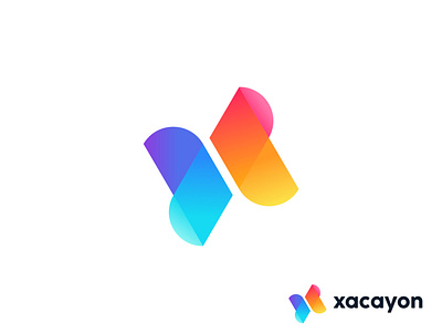 Modern X letter logo concept for Xacayon abstract logo brand branding creative logob design graphic design illustration logo logo design business logofolio