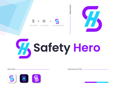 Safety Hero Logo Design || S + H letter logo concept