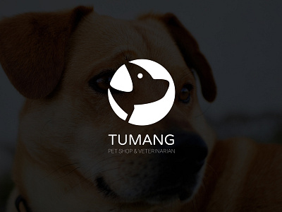 Tumang : Negative Space Dog Logo brand branding envato illustration logo logo template minimal monogram negative space simple vector white space
