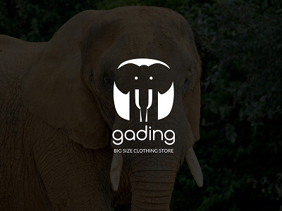 Gading : Negative Space Elephant Logo brand branding envato illustration logo logo template minimal monogram negative space simple vector white space
