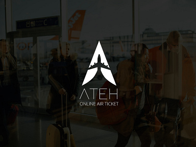 Ateh : Negative Space Plane Logo brand branding envato illustration logo logo template minimal monogram negative space simple vector white space