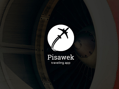Pisawek : Negative Space Plane Logo brand branding envato illustration logo logo template minimal monogram negative space simple vector white space
