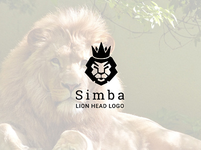 Simba : Lion Head Logo Template africa animal king kingdom lion logo logo design logo template negative space safari tiger white space