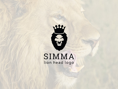 Simma : Lion Head Logo Template africa animal king kingdom lion logo logo design logo template negative space safari tiger white space