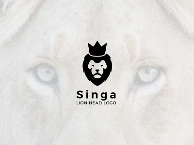 Singa : Lion Head Logo Template africa animal king kingdom lion logo logo design logo template negative space safari tiger white space