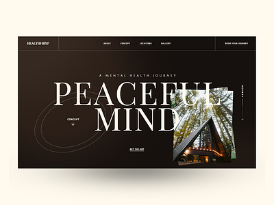 Peaceful Mind - A Mental Health Journey branding chic gradient health mental health nature peaceful premium serif typography ui user interface ux visual web design website