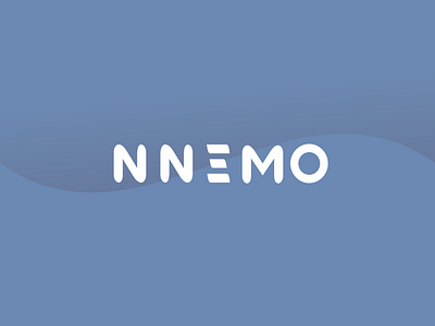 N N E M O Logotype aqua blue circle illustration letter logo nemo sea water white