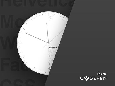 CSS Clock Watchface animation clock codepen css mondaine sass scss watchface