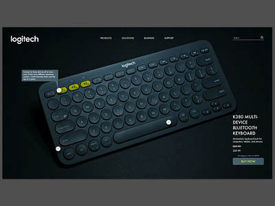 Mock product page for the K380 keyboard app brand branding clean design icon illustration logo minimal typography ui ui design ux ux design web web design web development