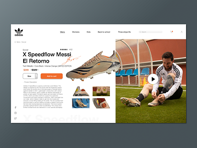 Adidas/Messi clean design ui ui design ux ux design web design