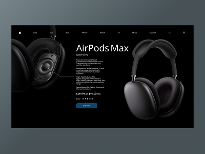 Apple AirPods Max clean design ui ui design ux ux design web design
