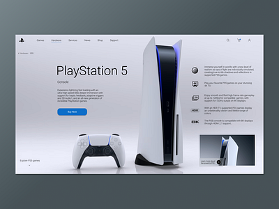 PlayStation 5 clean design ui ui design ux ux design web design