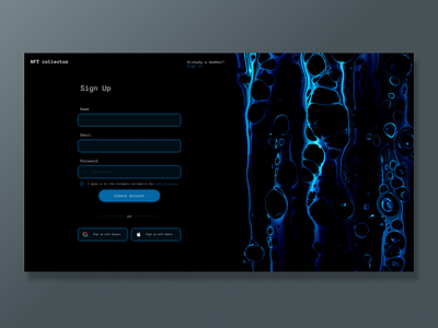 NFT collector clean design ui ui design ux ux design web design