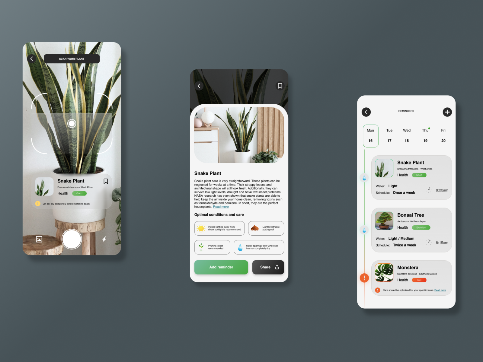 Plant health app by Jacob Padgitt on Dribbble