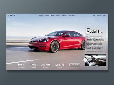 Tesla Model S Plaid clean design ui ui design ux ux design web design