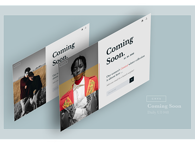 Daily UI - 048 - Coming Soon Page bold concept dailyui design editorial fashion figma interface internet landing page lunacy magazine red style ui uiux ux web web design website
