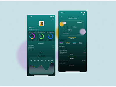 MoneyCard Mobile UI app appdesign bank cash credit creditcard glass green information interface mobile mobileapp money productdesign ui uiux ux