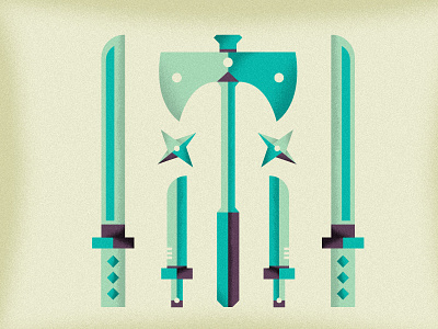 Weapons v3 ax dagger dungeons and dragons illustration katana knife ninja star sword texture throwing star weapons