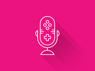 Gaming Podcast Logo controller game logo mic microphone monoline nintendo podcast retro snes social video games