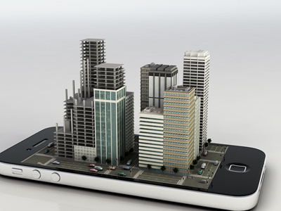 Fake iPhone Commercial video still 3d 3ds animation apple cityscape iphone mac technology transformation vray