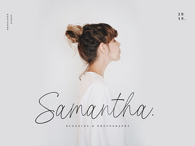 Samantha Blogging & Photography Logo branding branding design design elegant feminine logo font handwritten lettering logo modern signature