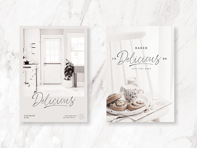 Brand for Baked Delicious Food branding branding design design elegant font handwritten lettering magazine modern prints