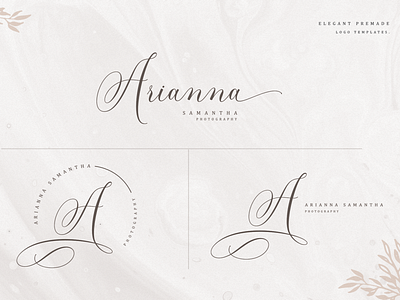 Arianna Logo Template branding branding design elegant font handwritten lettering logo lookbook magazine modern