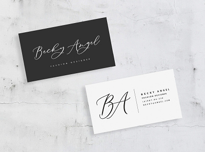Elegant Business Card Design business card design elegant font fonts handwritten lettering logo modern prints signature