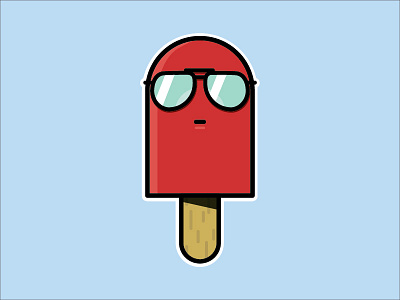 Staying cool cream ice illustration popsicle summer sunglasses vector