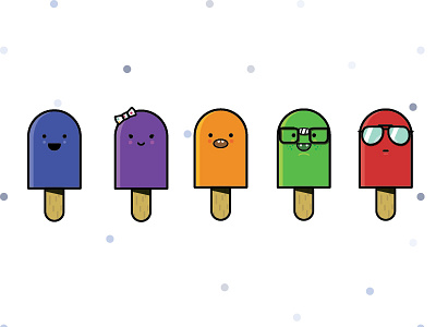 Popsicle series cool cute dumb happy illustration nerd personality popsicle