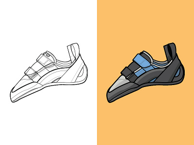 Climbing bones WIP blue bold climbing digital illustration outline progress scarpa shading shoe vapor v wip