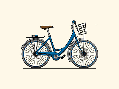 Bike bike blue digital illustration zagster