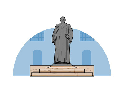 William Oxley Statue campus college columbus digital illustration ohio osu statue university