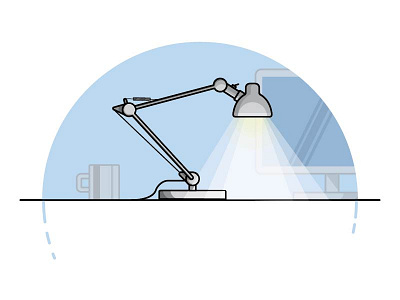 Lamp desk digital illustration lamp light object perspective practice work