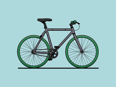 Fixed Gear bike - 01 bicycle bike design fixed gear digital handle bar illustration project seat wheels