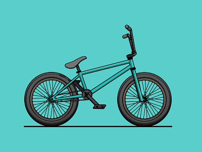 BMX 03 bicycle bike blue bmx chain design illustration project seat wheel