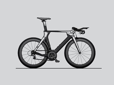 Triathlon 06 bicycle bike chain design digital gray illustration project seat sleek triathlon wheel