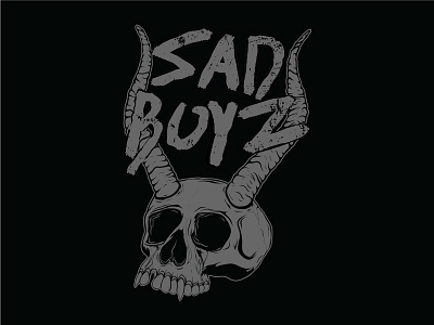 Crying Skull Art boyz design emo horn illustration illustrator ohio punk sad skull vector wacom