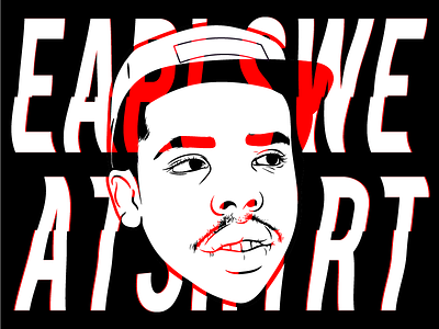 Close your eyes to what you can't imagine earl sweatshirt glitch illustration odd future rap red typography