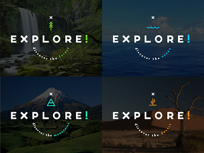 Explore! 1 of 2 - Region Icons 1 2 biome desert explore! forest icons identity mountains ocean of