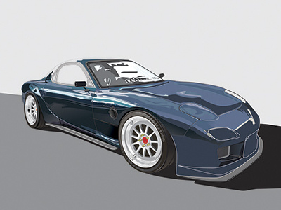 Rx-7 Car Illustration car cmyk design drawing illustration illustrator vector