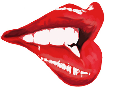 Lips art direction design drawing lips lipstick painting red
