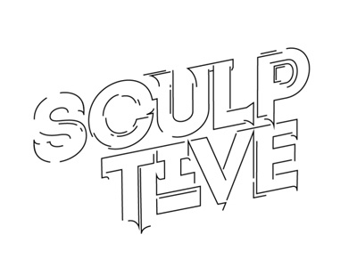 Sculptive black brand identity design icon line logo logotype shape type