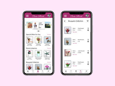 Flower Shop Application app design florist flower mobile shop ui ux